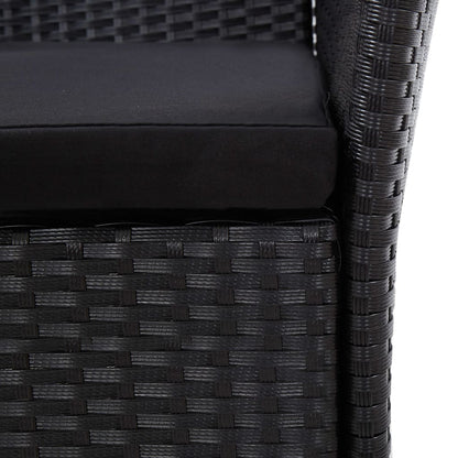 -Delige Tuinset Met Kussens Poly Rattan 9 190 cm tafellengte Zwart en bruin