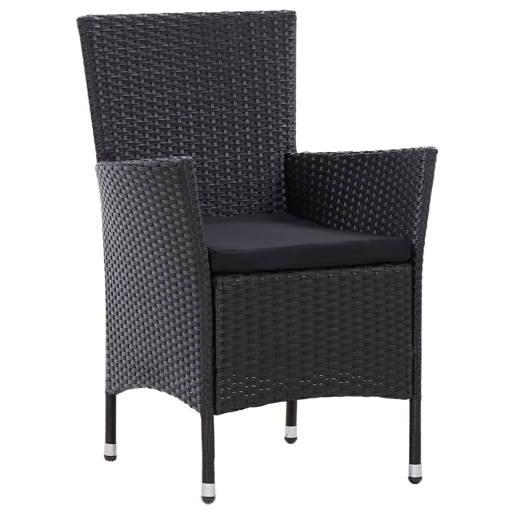 -Delige Tuinset Met Kussens Poly Rattan 7 150 cm tafellengte Zwart en bruin