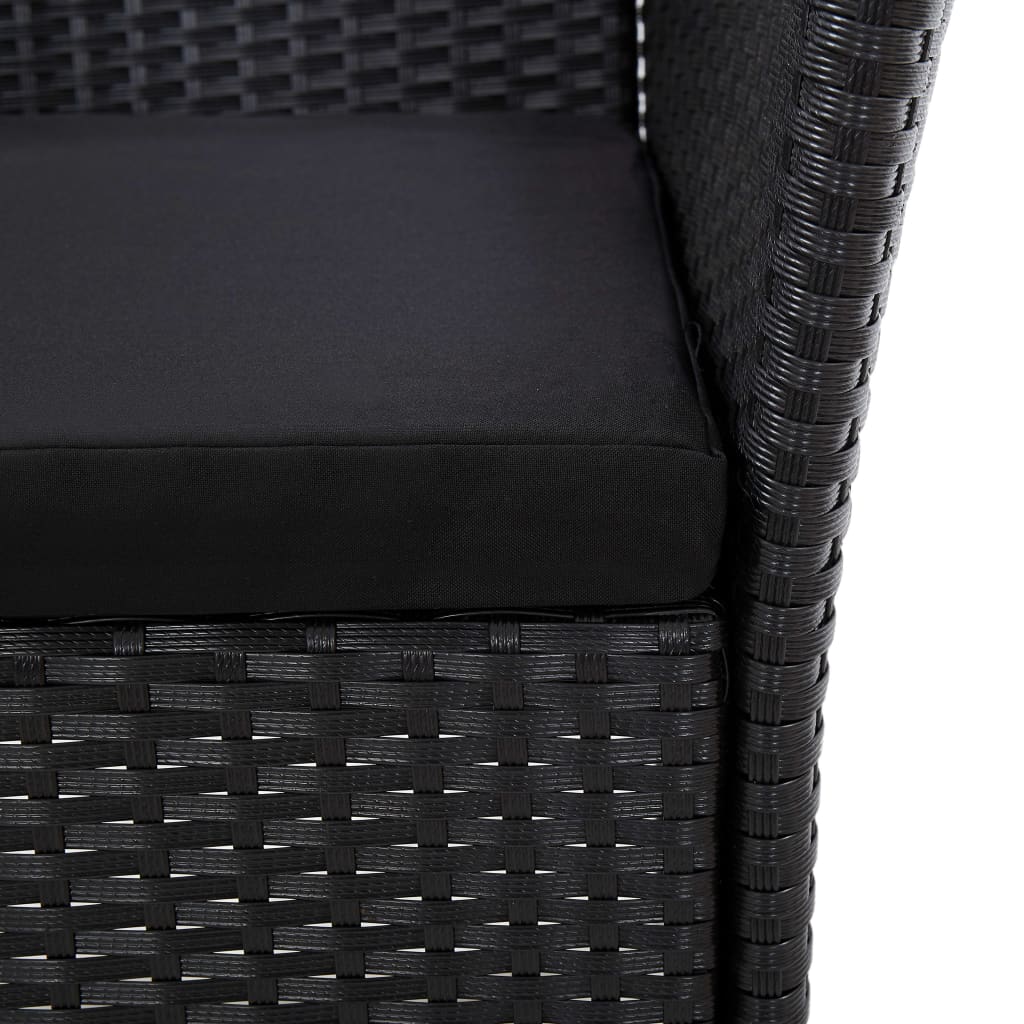 -Delige Tuinset Met Kussens Poly Rattan 7 150 cm tafellengte Zwart en bruin