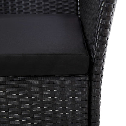 -Delige Tuinset Met Kussens Poly Rattan 7 150 cm tafellengte Zwart en bruin