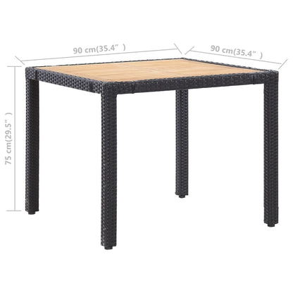 -Delige Tuinset Met Kussens Poly Rattan 5 90 cm tafellengte Zwart en bruin