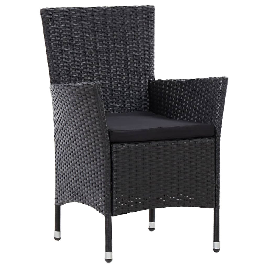 -Delige Tuinset Met Kussens Poly Rattan 5 90 cm tafellengte Zwart en bruin