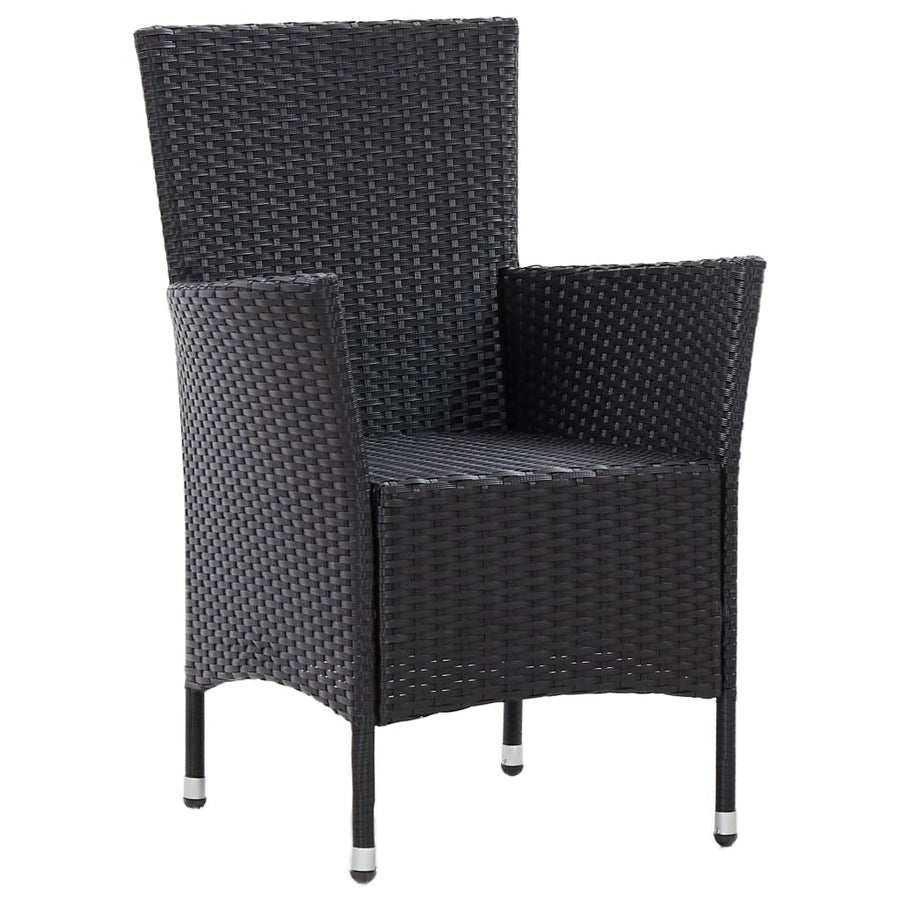 -Delige Tuinset Met Kussens Poly Rattan 5 90 cm tafellengte Zwart en bruin