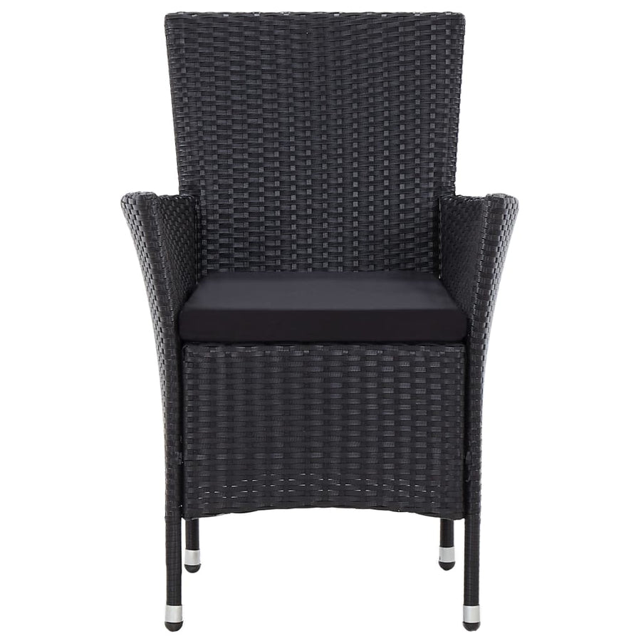 -Delige Tuinset Met Kussens Poly Rattan 5 90 cm tafellengte Zwart en bruin