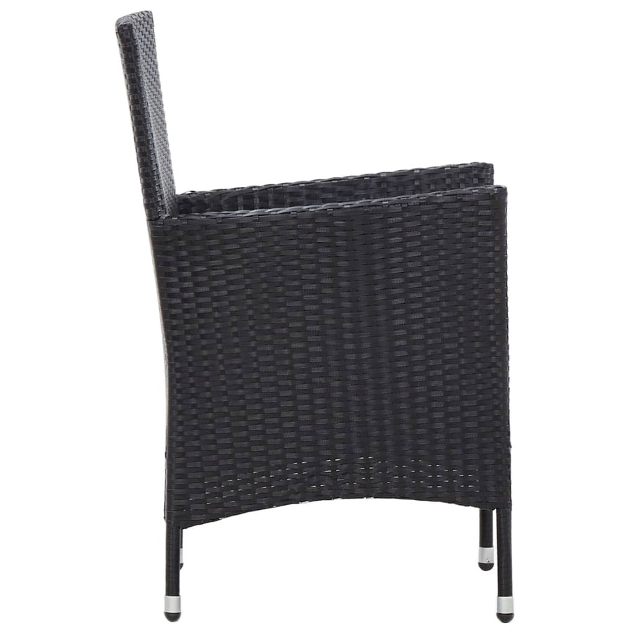 -Delige Tuinset Met Kussens Poly Rattan 5 90 cm tafellengte Zwart en bruin