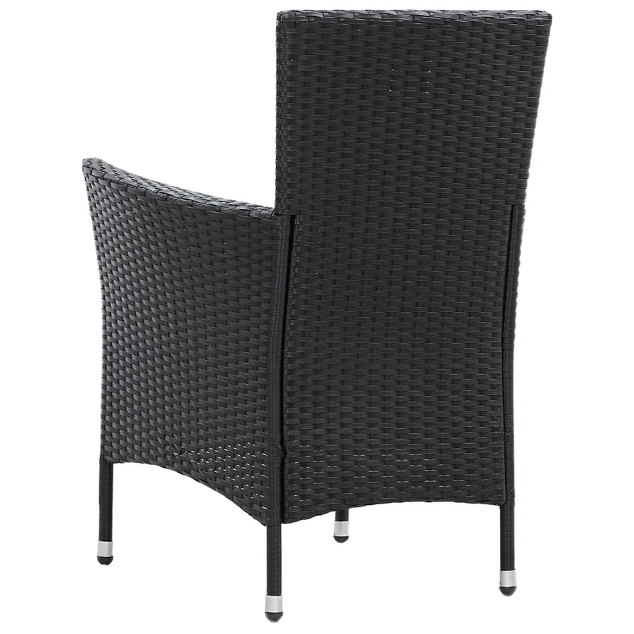 -Delige Tuinset Met Kussens Poly Rattan 5 90 cm tafellengte Zwart en bruin