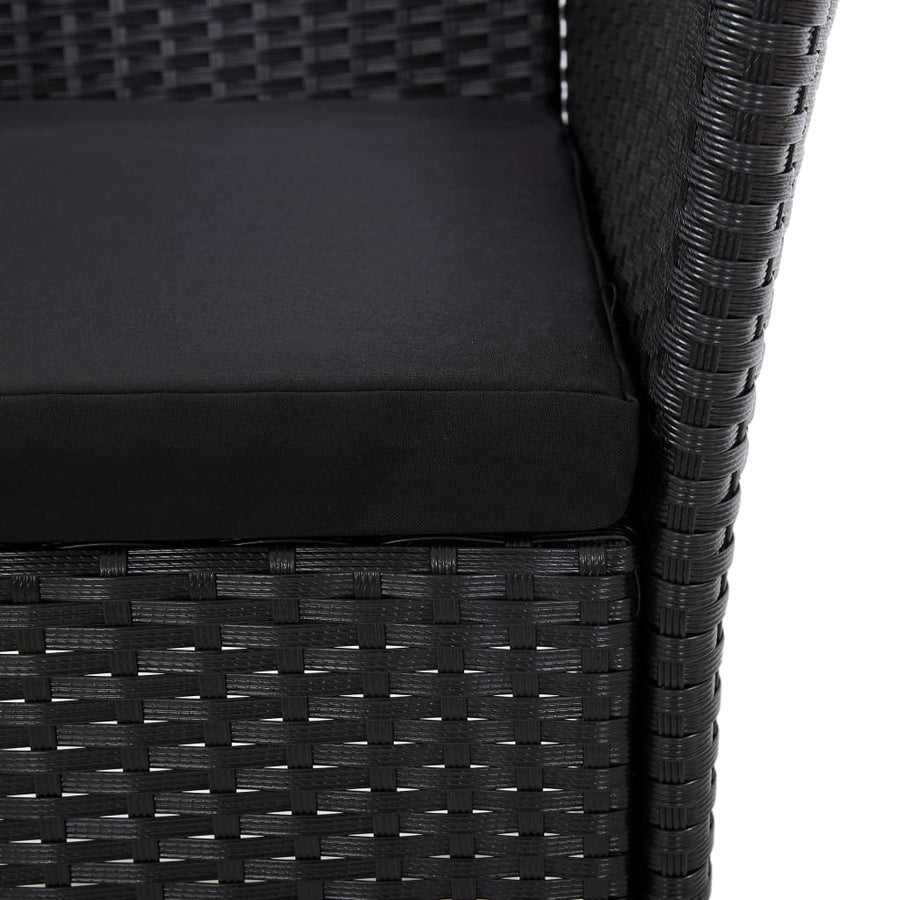 -Delige Tuinset Met Kussens Poly Rattan 5 90 cm tafellengte Zwart en bruin