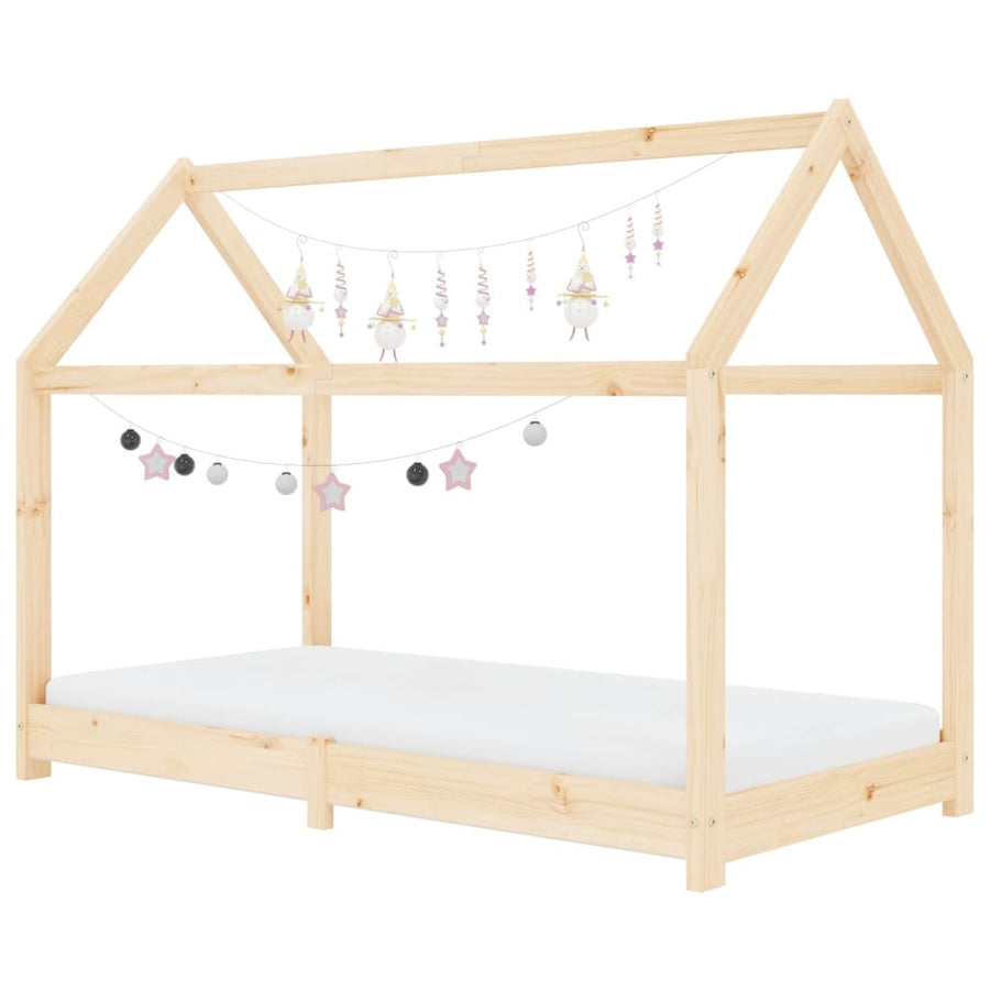 Kinderbedframe Massief Grenenhout 70 x 140 cm Bruin