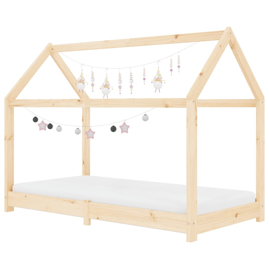 Kinderbedframe Massief Grenenhout 80 x 160 cm Bruin