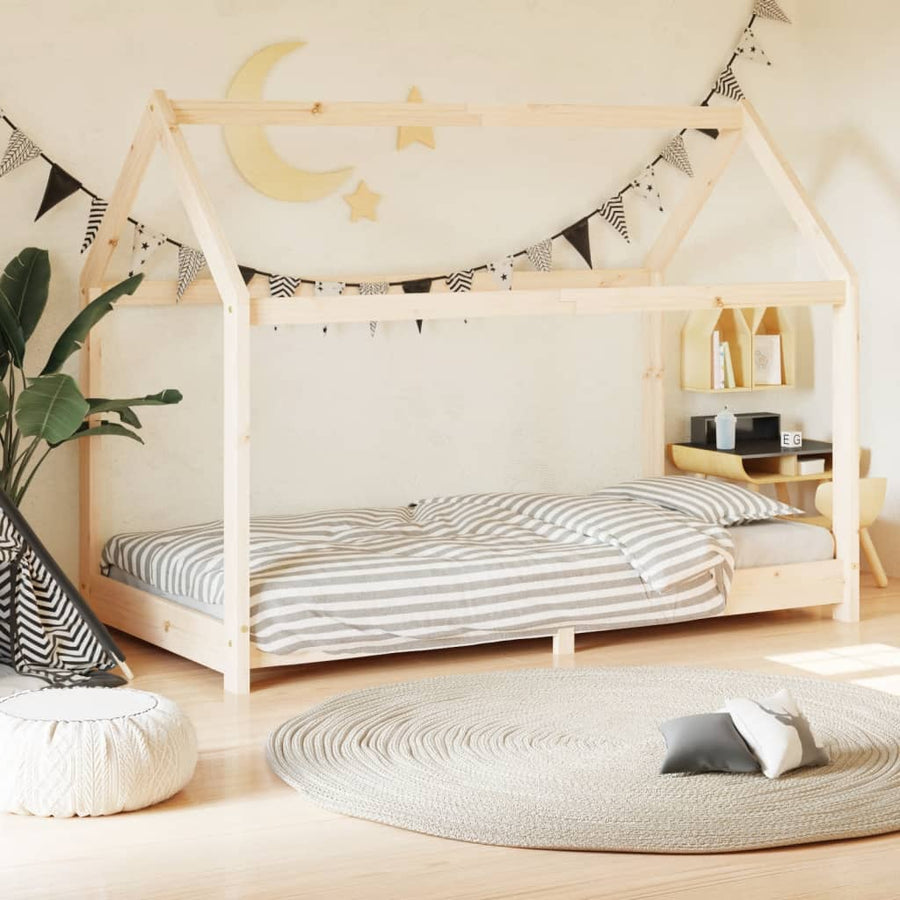Kinderbedframe Massief Grenenhout 80 x 160 cm Bruin