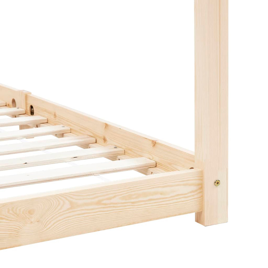 Kinderbedframe Massief Grenenhout 90 x 200 cm Bruin