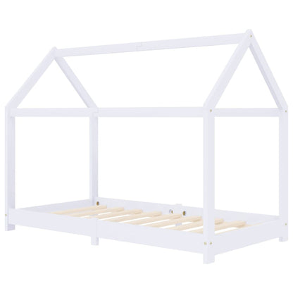Kinderbedframe Massief Grenenhout 70 x 140 cm Wit
