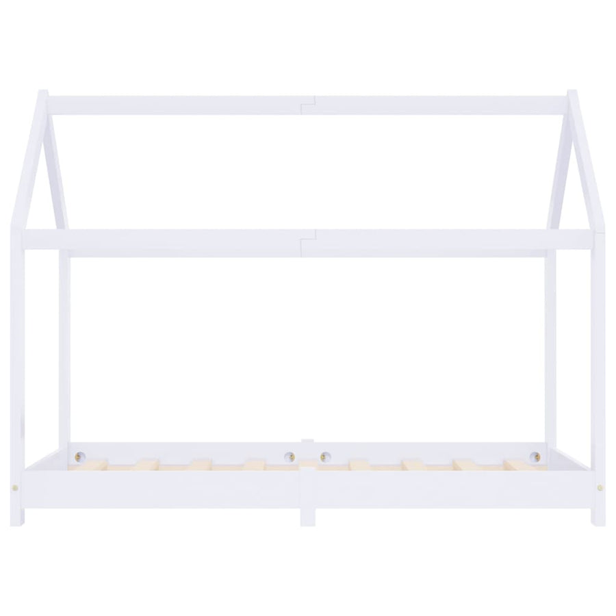 Kinderbedframe Massief Grenenhout 70 x 140 cm Wit