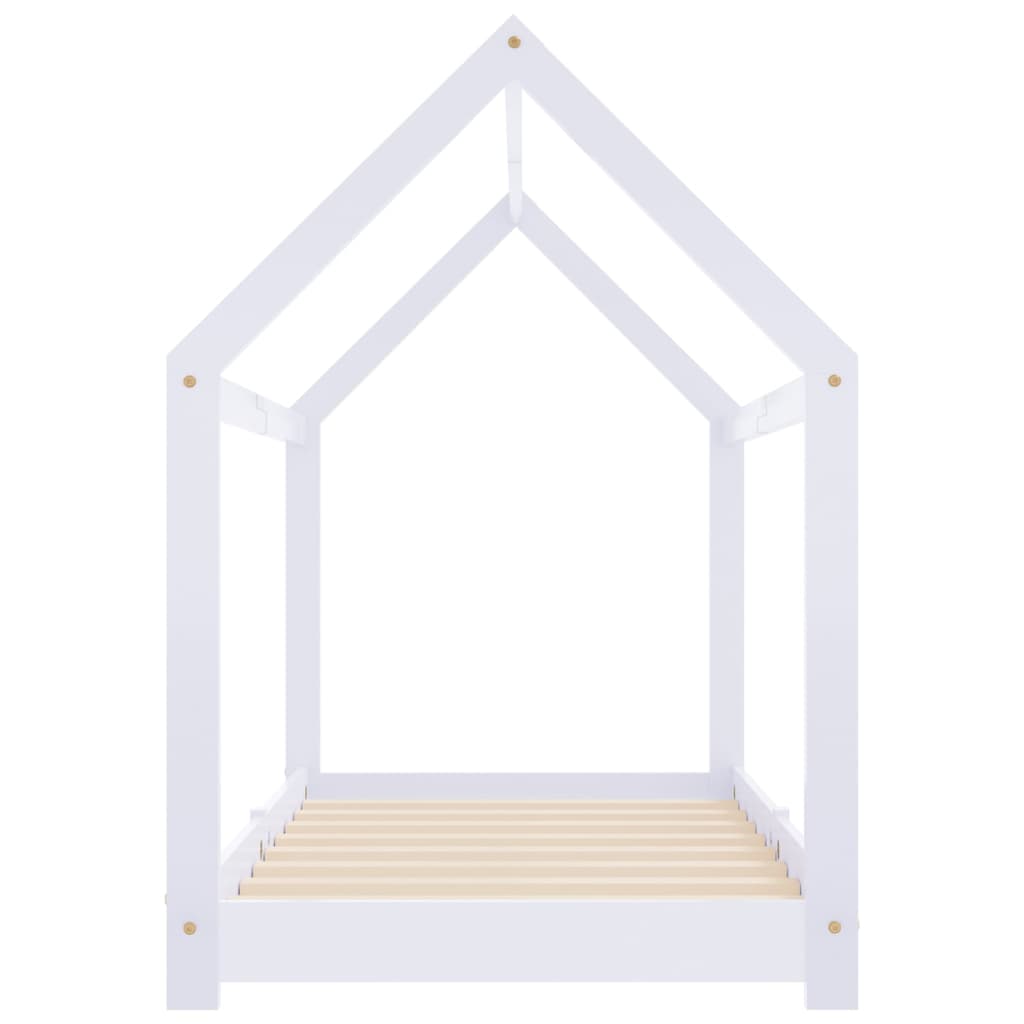 Kinderbedframe Massief Grenenhout 70 x 140 cm Wit