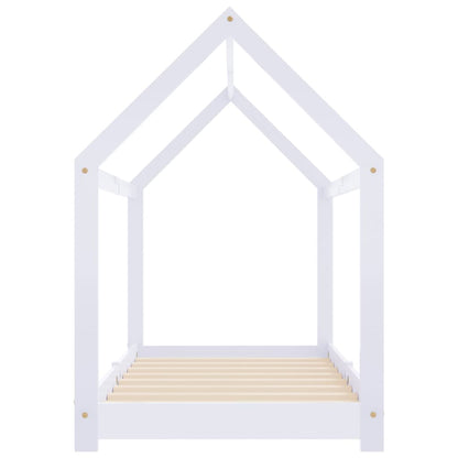 Kinderbedframe Massief Grenenhout 70 x 140 cm Wit