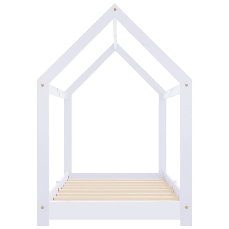 Kinderbedframe Massief Grenenhout 70 x 140 cm Wit