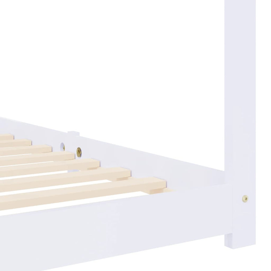 Kinderbedframe Massief Grenenhout 70 x 140 cm Wit