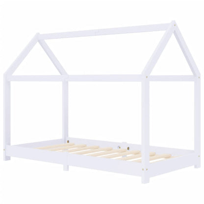 Kinderbedframe Massief Grenenhout 80 x 160 cm Wit