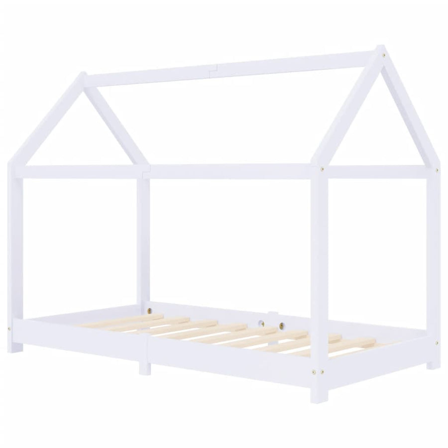 Kinderbedframe Massief Grenenhout 80 x 160 cm Wit