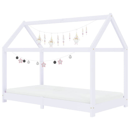 Kinderbedframe Massief Grenenhout 80 x 160 cm Wit