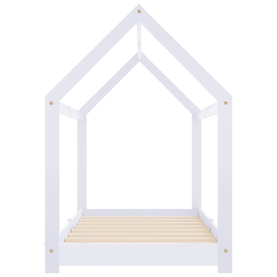 Kinderbedframe Massief Grenenhout 80 x 160 cm Wit