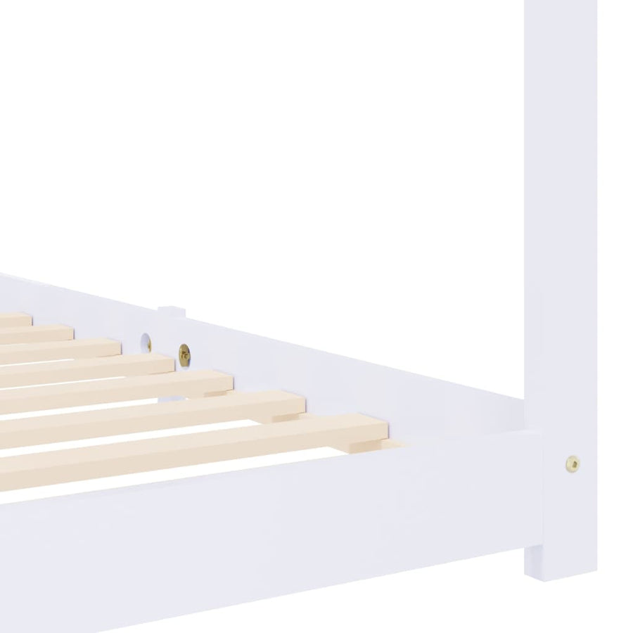 Kinderbedframe Massief Grenenhout 80 x 160 cm Wit