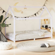 Kinderbedframe grenenhout wit 80x160 cm