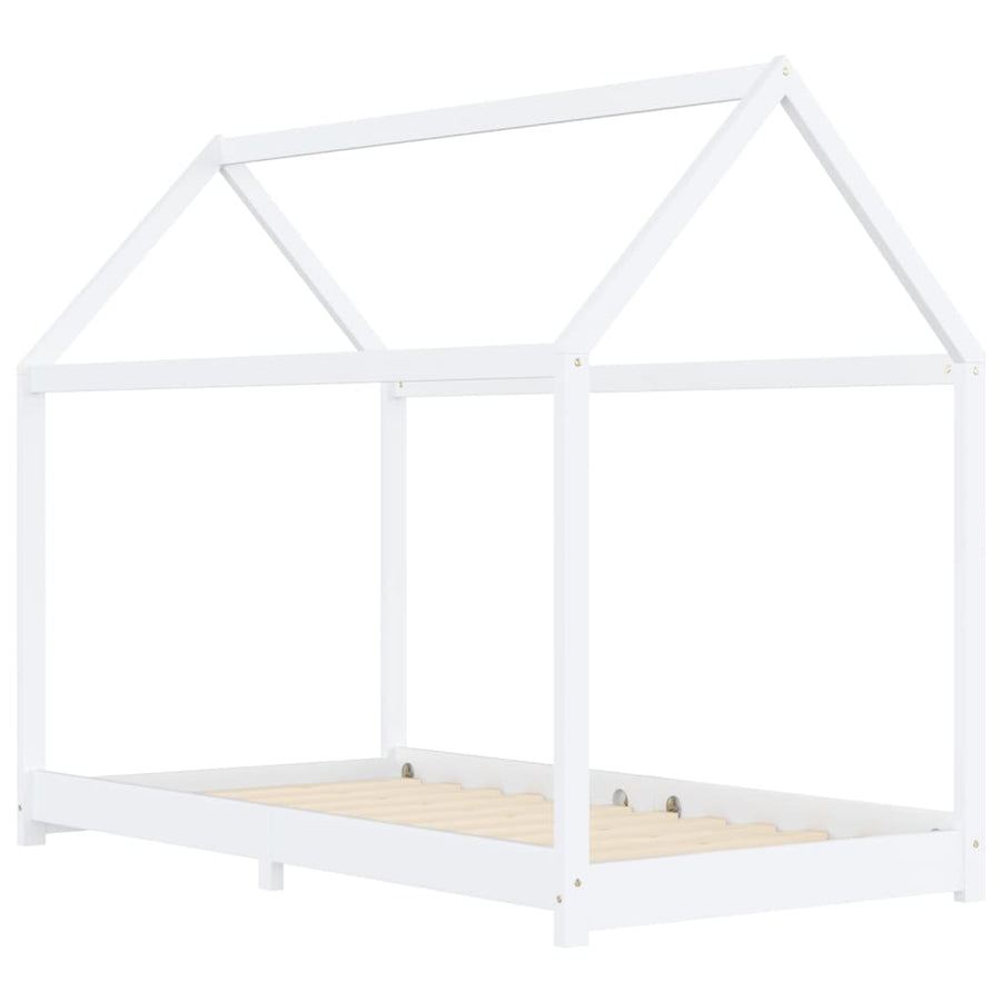 Kinderbedframe Massief Grenenhout 90 x 200 cm Wit