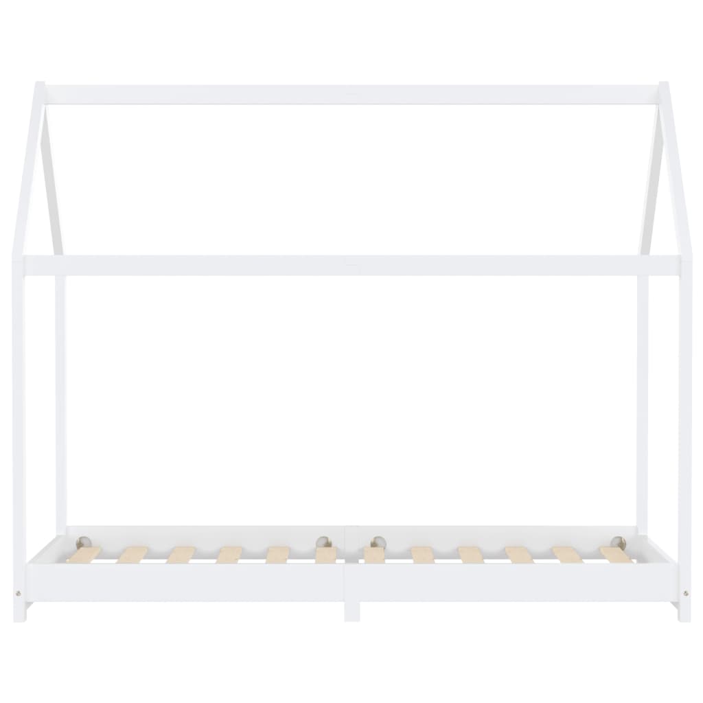 Kinderbedframe Massief Grenenhout 90 x 200 cm Wit