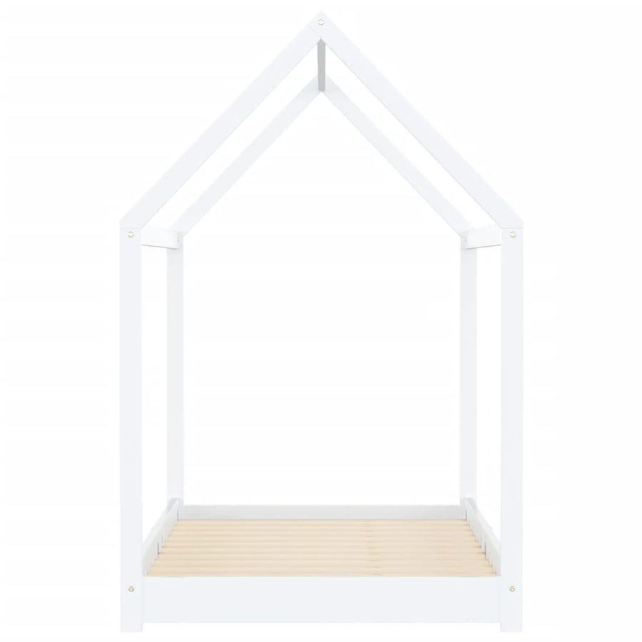 Kinderbedframe Massief Grenenhout 90 x 200 cm Wit