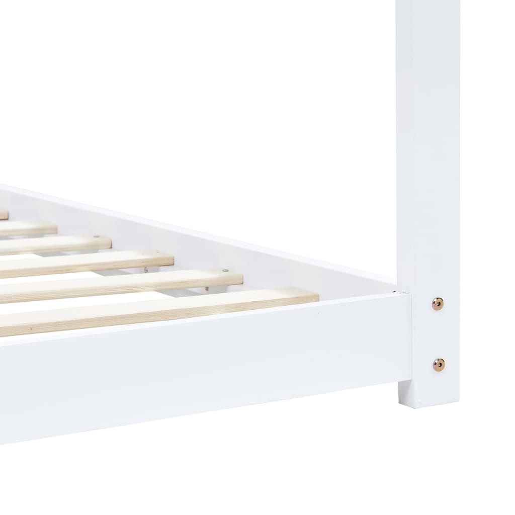 Kinderbedframe Massief Grenenhout 90 x 200 cm Wit