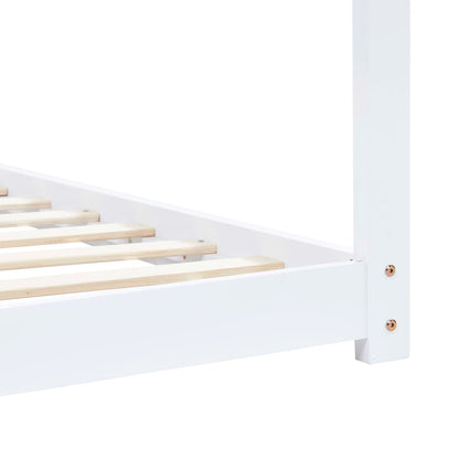 Kinderbedframe Massief Grenenhout 90 x 200 cm Wit