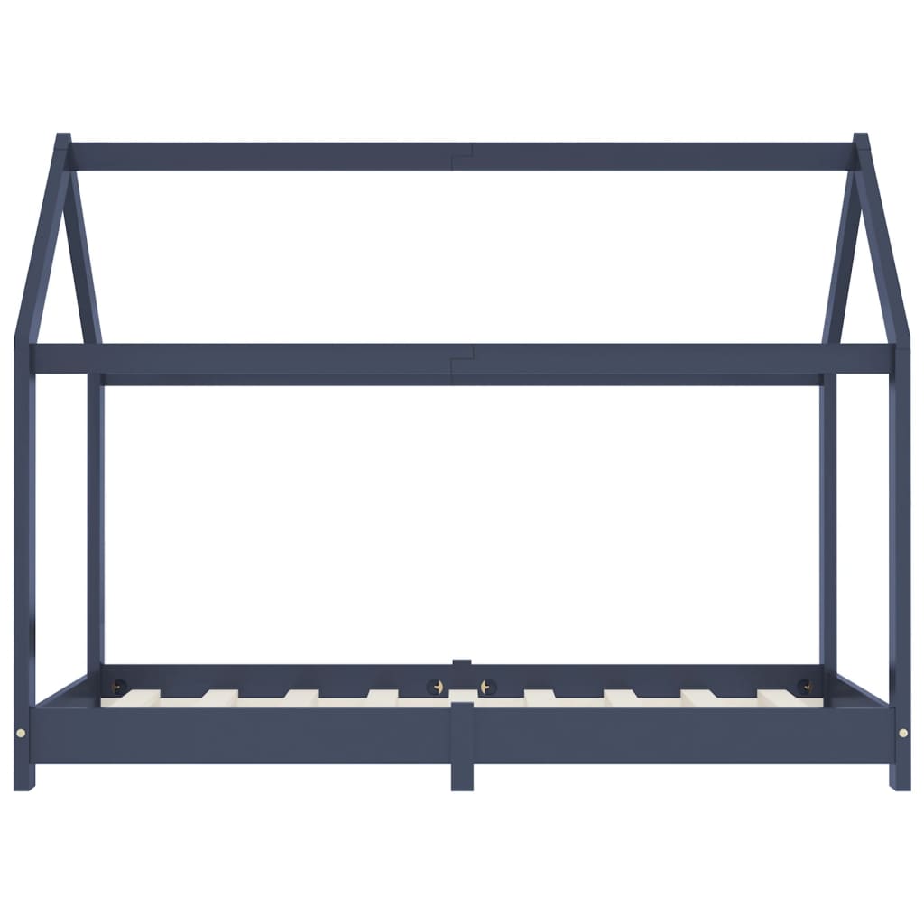 Kinderbedframe Massief Grenenhout 70 x 140 cm Grijs