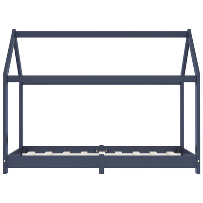 Kinderbedframe Massief Grenenhout 70 x 140 cm Grijs