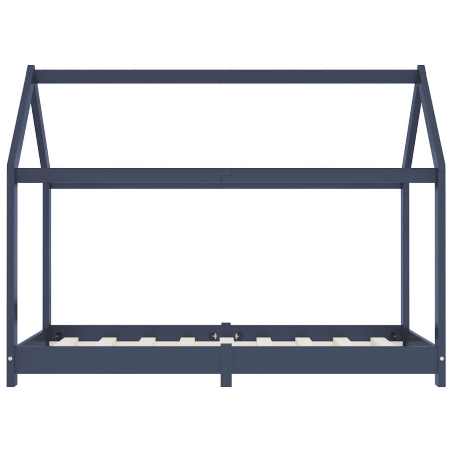 Kinderbedframe Massief Grenenhout 70 x 140 cm Grijs