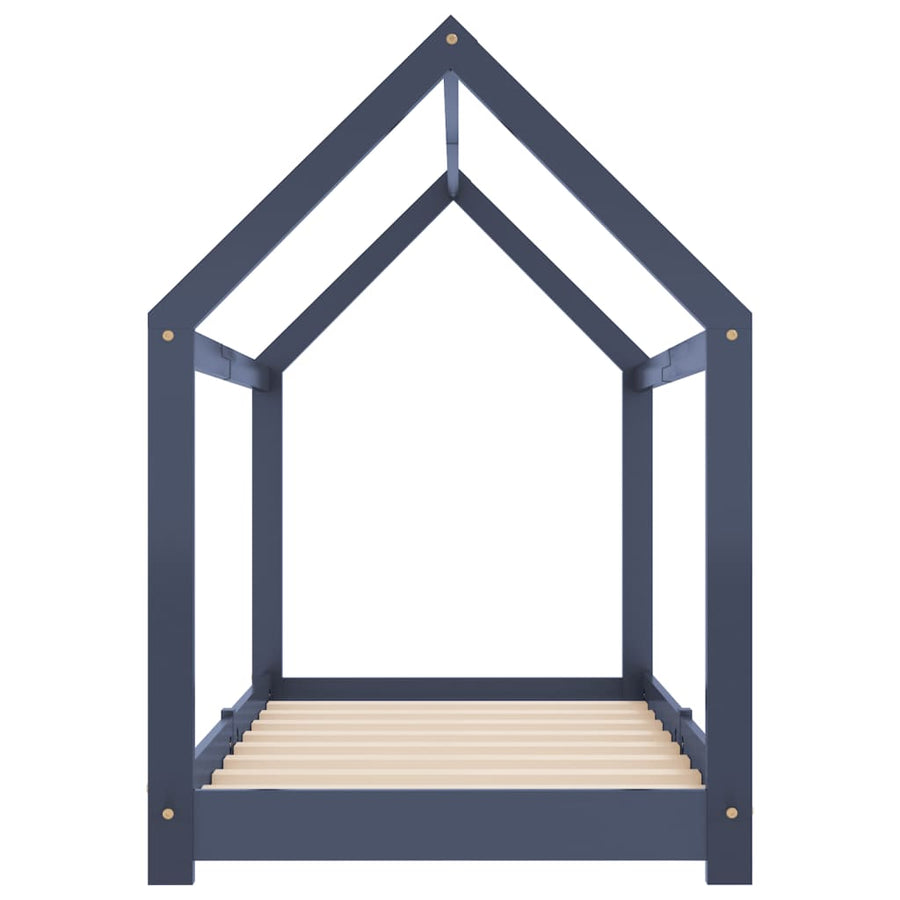 Kinderbedframe Massief Grenenhout 70 x 140 cm Grijs