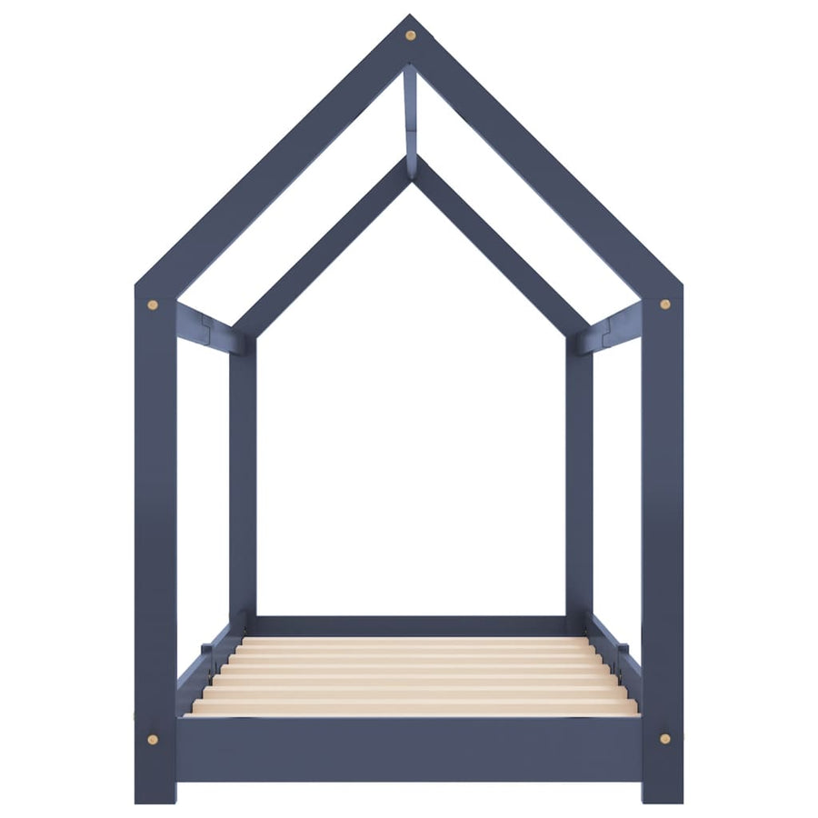 Kinderbedframe Massief Grenenhout 80 x 160 cm Grijs