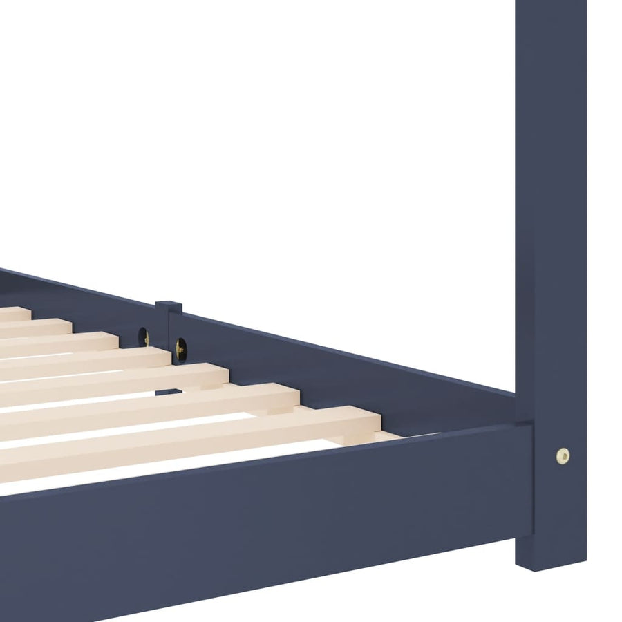 Kinderbedframe Massief Grenenhout 80 x 160 cm Grijs