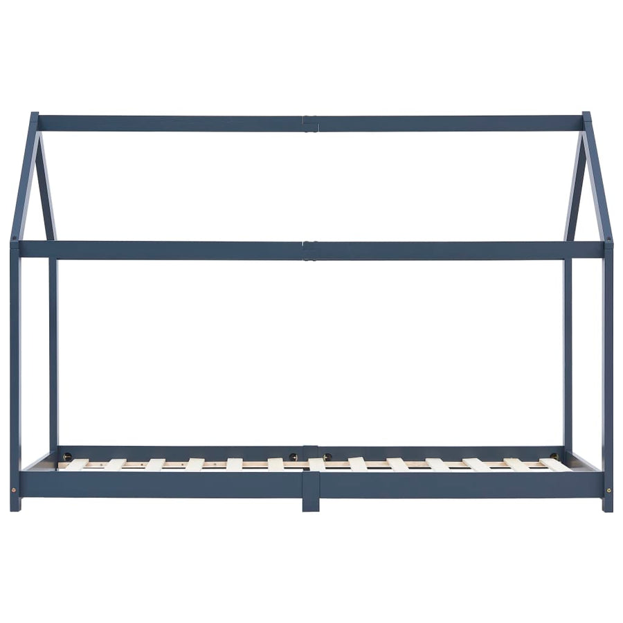 Kinderbedframe Massief Grenenhout 90 x 200 cm Grijs