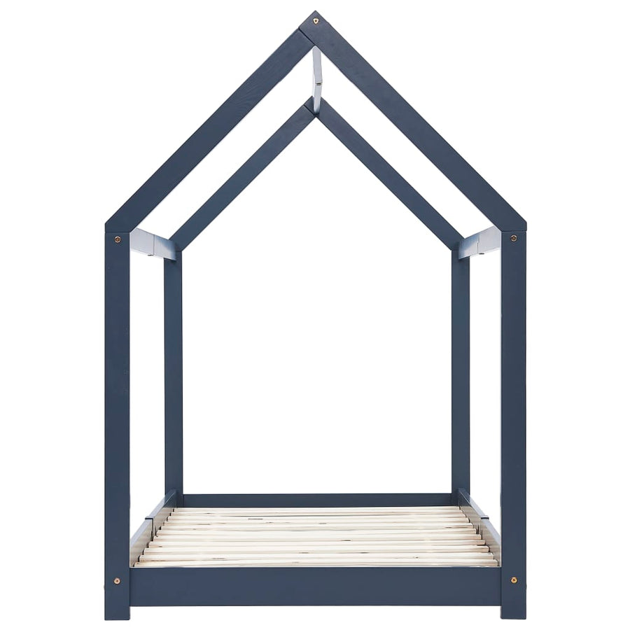 Kinderbedframe Massief Grenenhout 90 x 200 cm Grijs