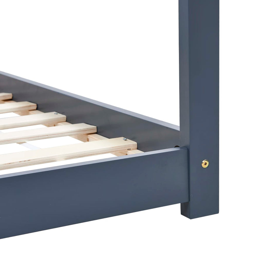 Kinderbedframe Massief Grenenhout 90 x 200 cm Grijs