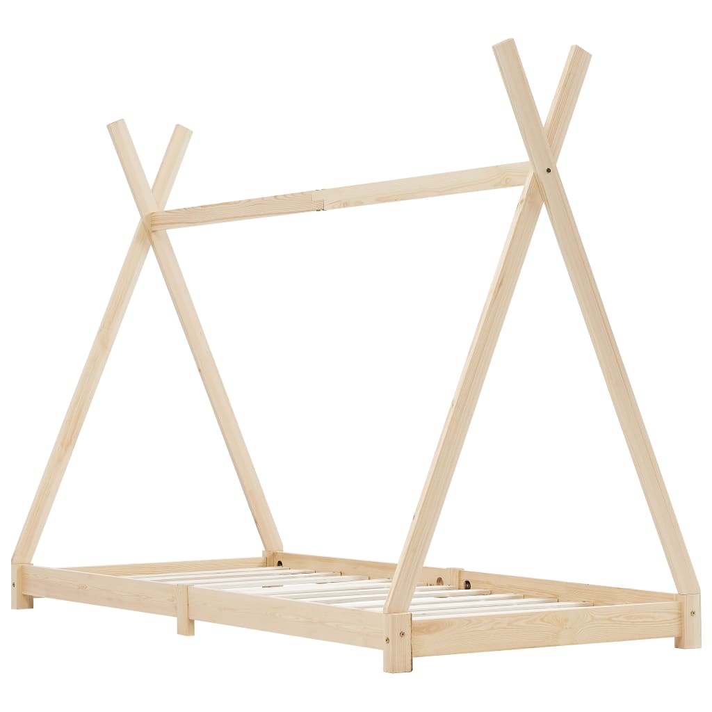 Kinderbedframe Massief Grenenhout 70 x 140 cm Bruin