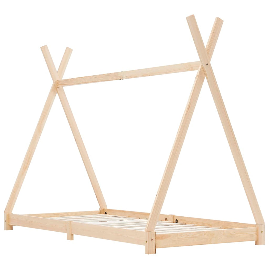 Kinderbedframe Massief Grenenhout 70 x 140 cm Bruin