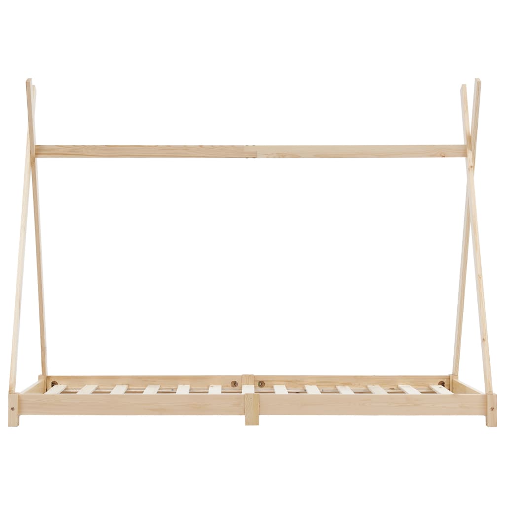 Kinderbedframe Massief Grenenhout 70 x 140 cm Bruin