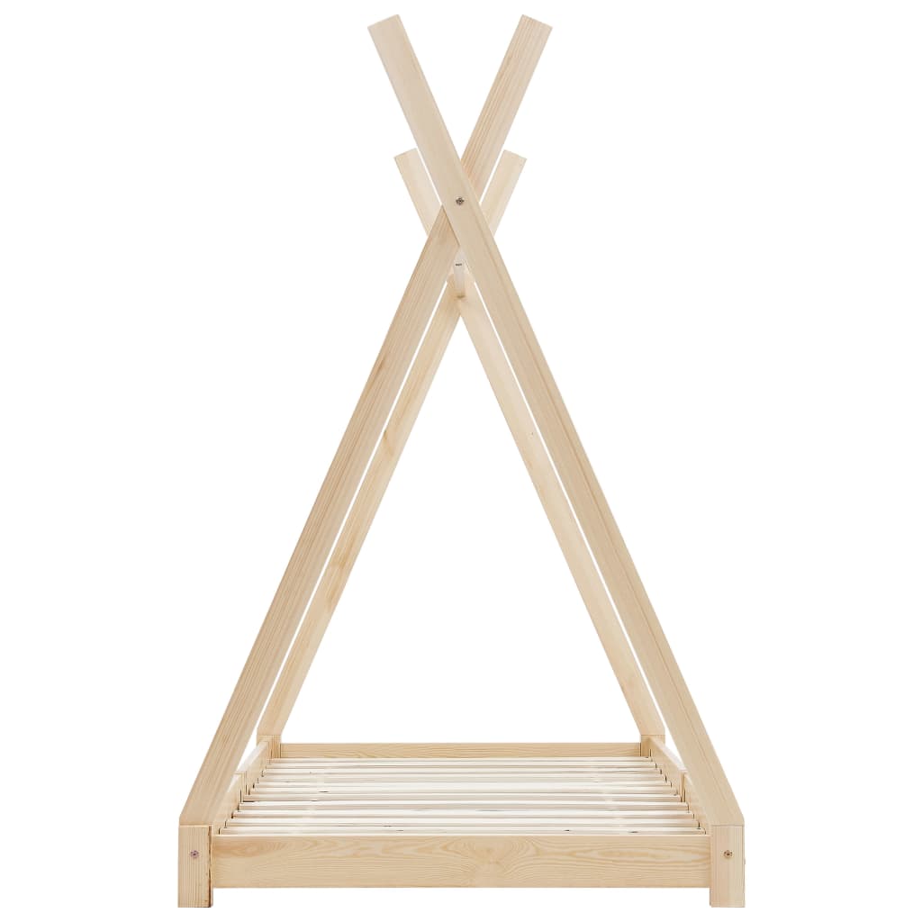 Kinderbedframe Massief Grenenhout 70 x 140 cm Bruin