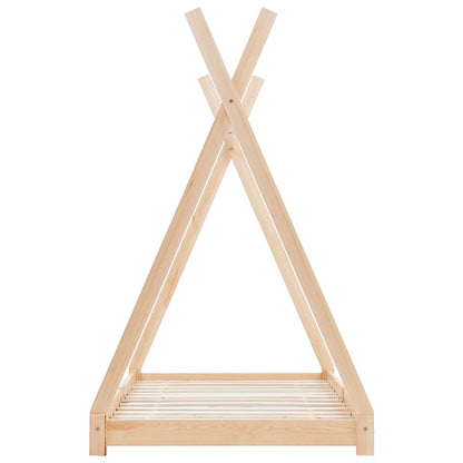 Kinderbedframe Massief Grenenhout 70 x 140 cm Bruin