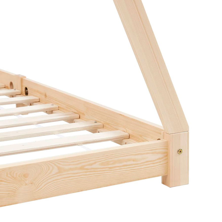 Kinderbedframe Massief Grenenhout 70 x 140 cm Bruin