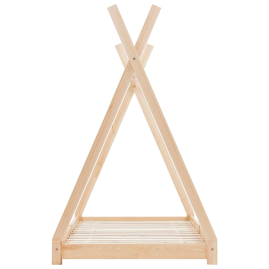 Kinderbedframe Massief Grenenhout 90 x 200 cm Bruin
