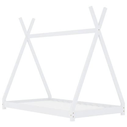 Kinderbedframe Massief Grenenhout 70 x 140 cm Wit