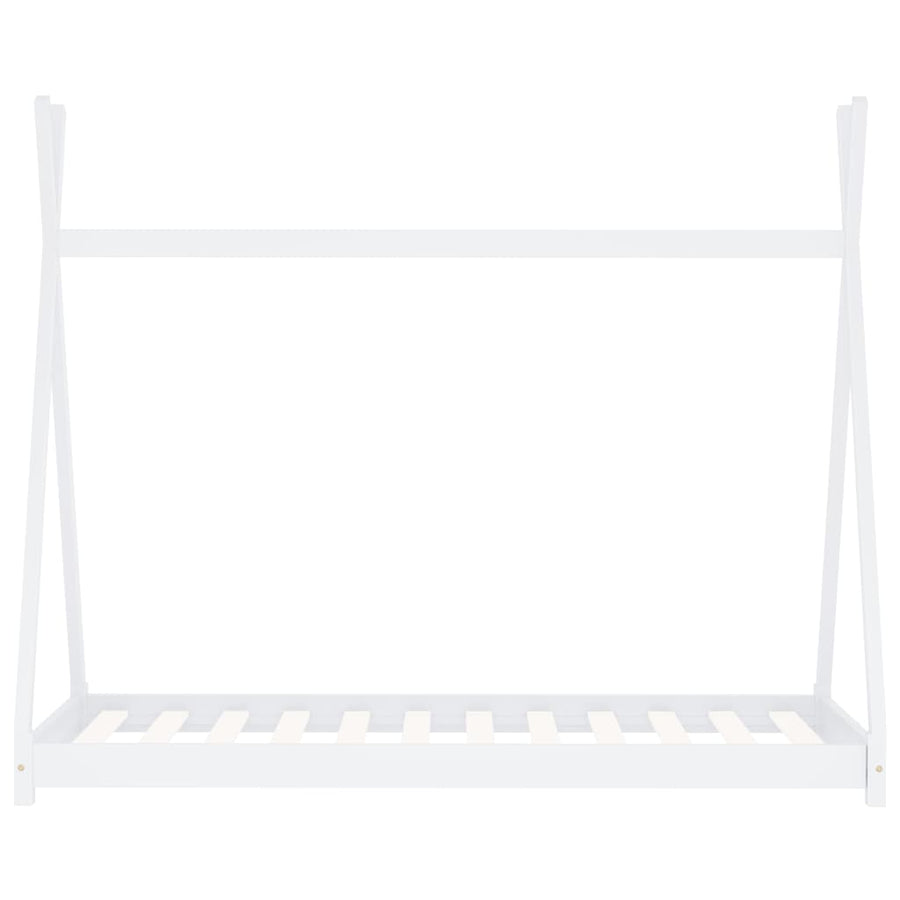Kinderbedframe Massief Grenenhout 70 x 140 cm Wit